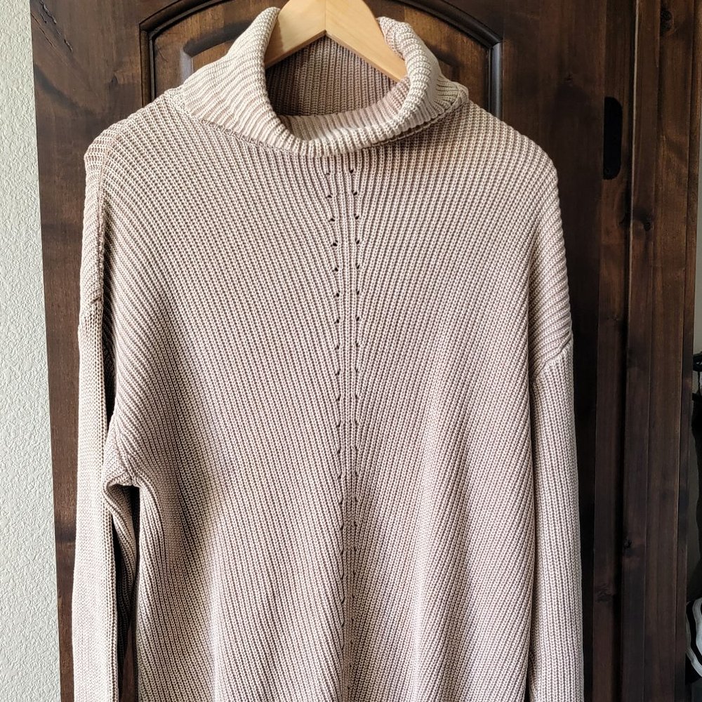mazik turtle neck tan sweater